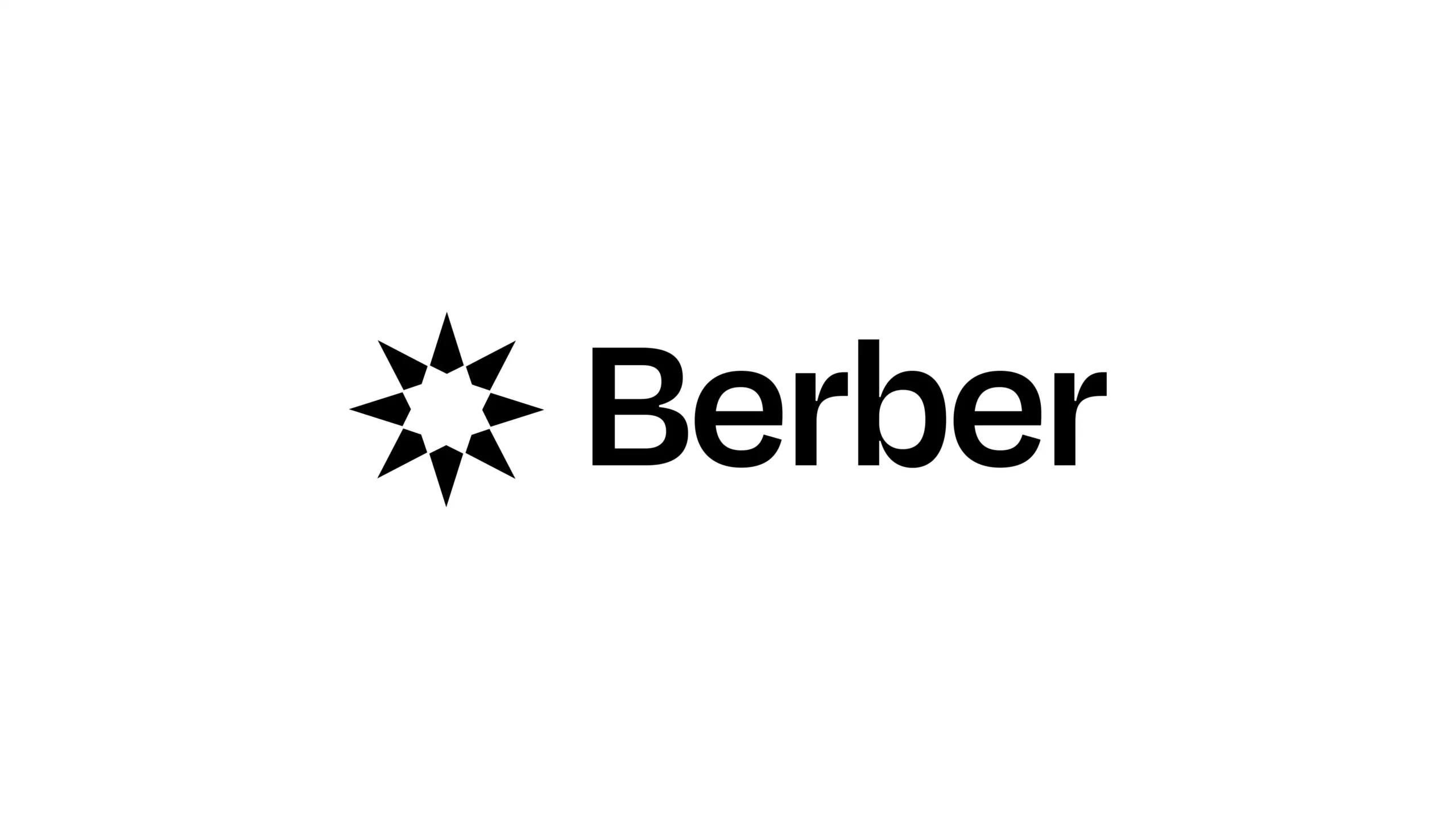 Berber skincare logo, black text and star icon on white background, brand identity.
