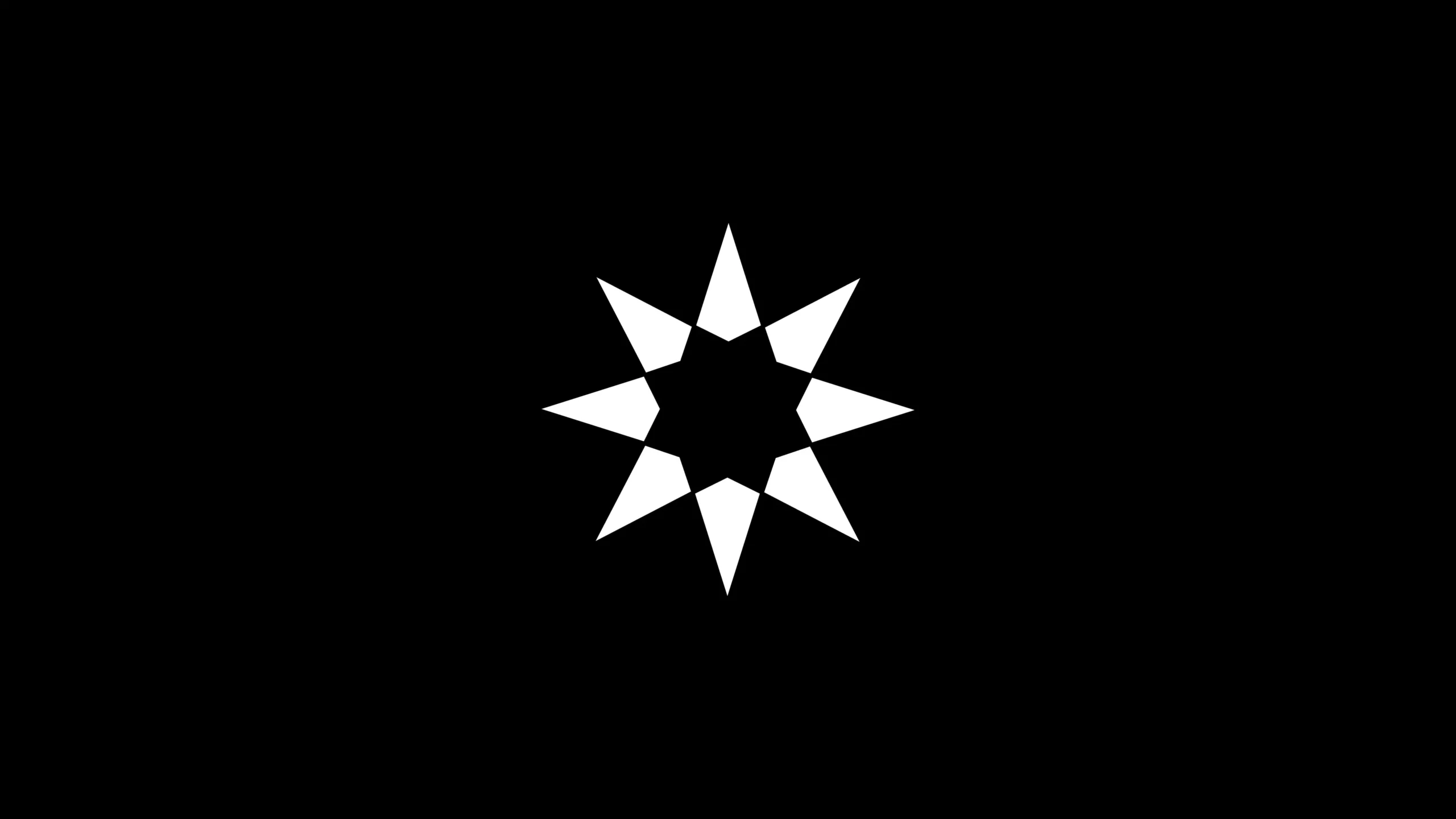 Berber skincare star icon logo, white symbol on black background.