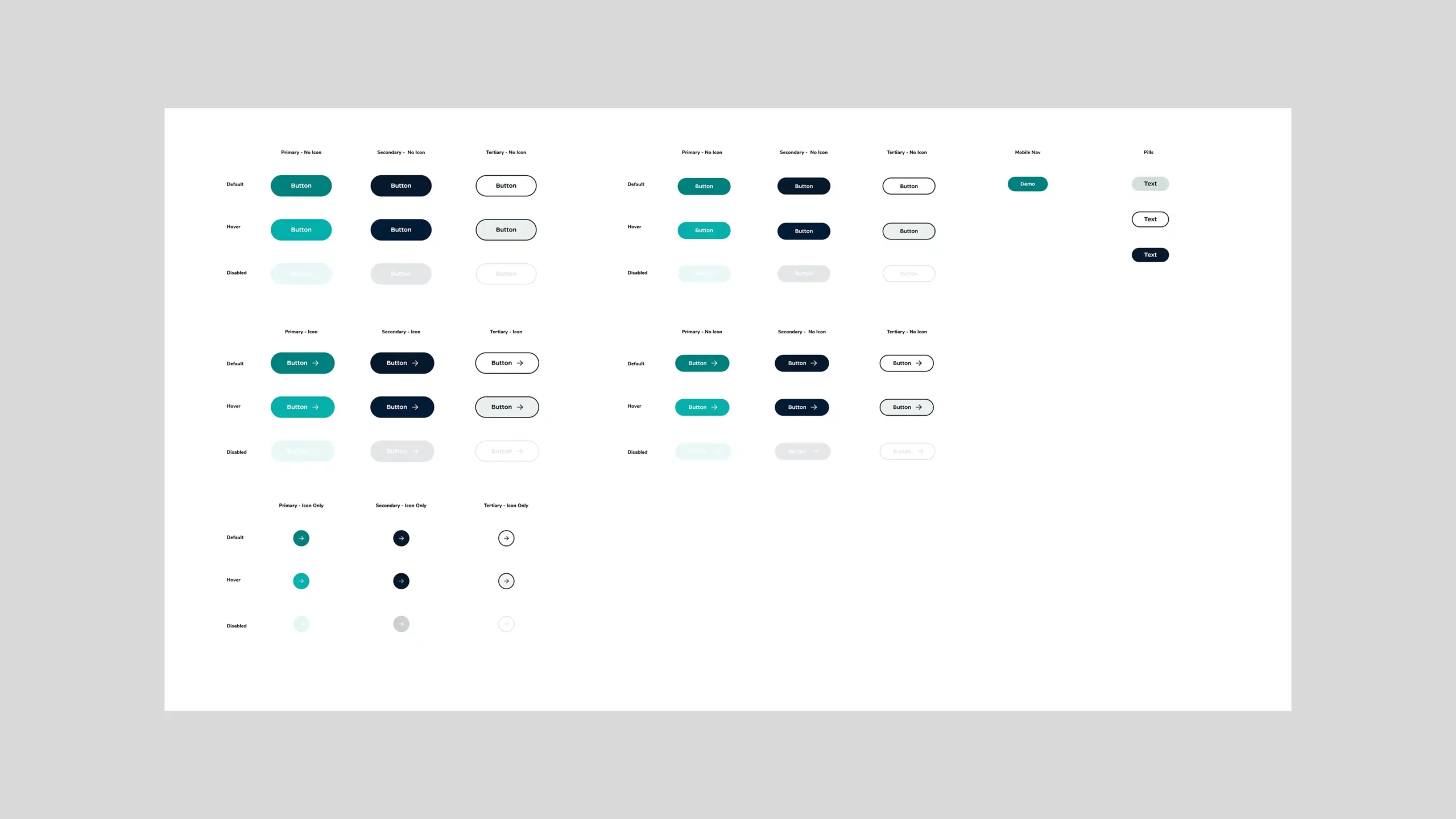 Jugoio_Showcase_008 Comprehensive UI kit for Jugo.io, detailing various button styles and interactive states for web design.